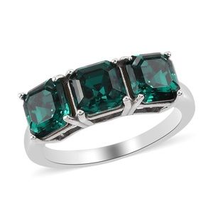 Swarovski Silver Ring with Green Stones